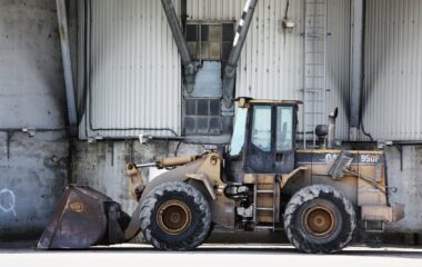 construction tractor excavator site