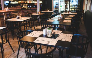 table in vintage restaurant