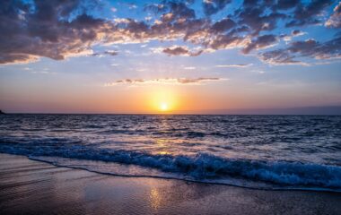 beach during sunset