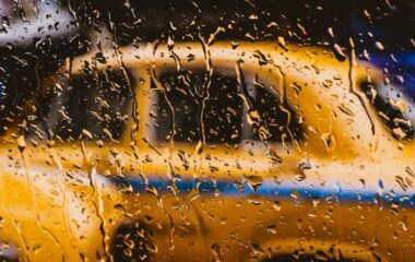 yellow vehicle parked outside