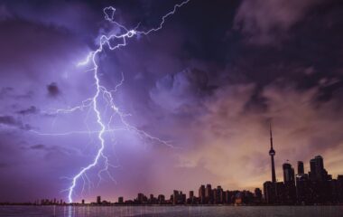 lightning and gray clouds