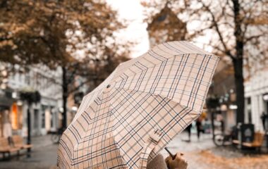 person under umbrella